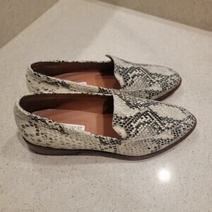 Chelsea‎ & Violet Jenna Faux Snake Print Leather Tailored Loafers Size 7 Retro
